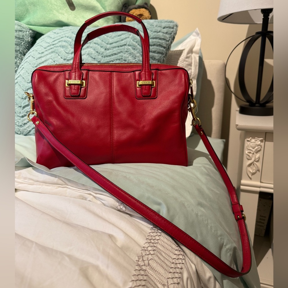 Red Leather Coach Bag/Crossbody